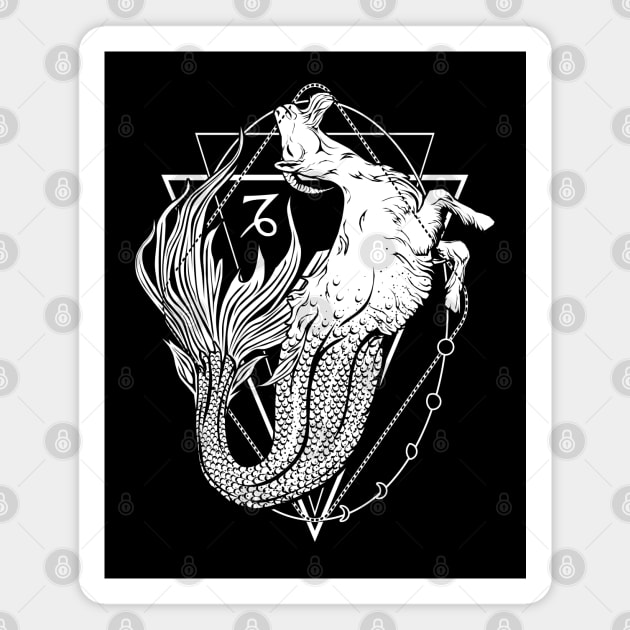 Mermaid goat / Capricorn Magnet by Von Kowen